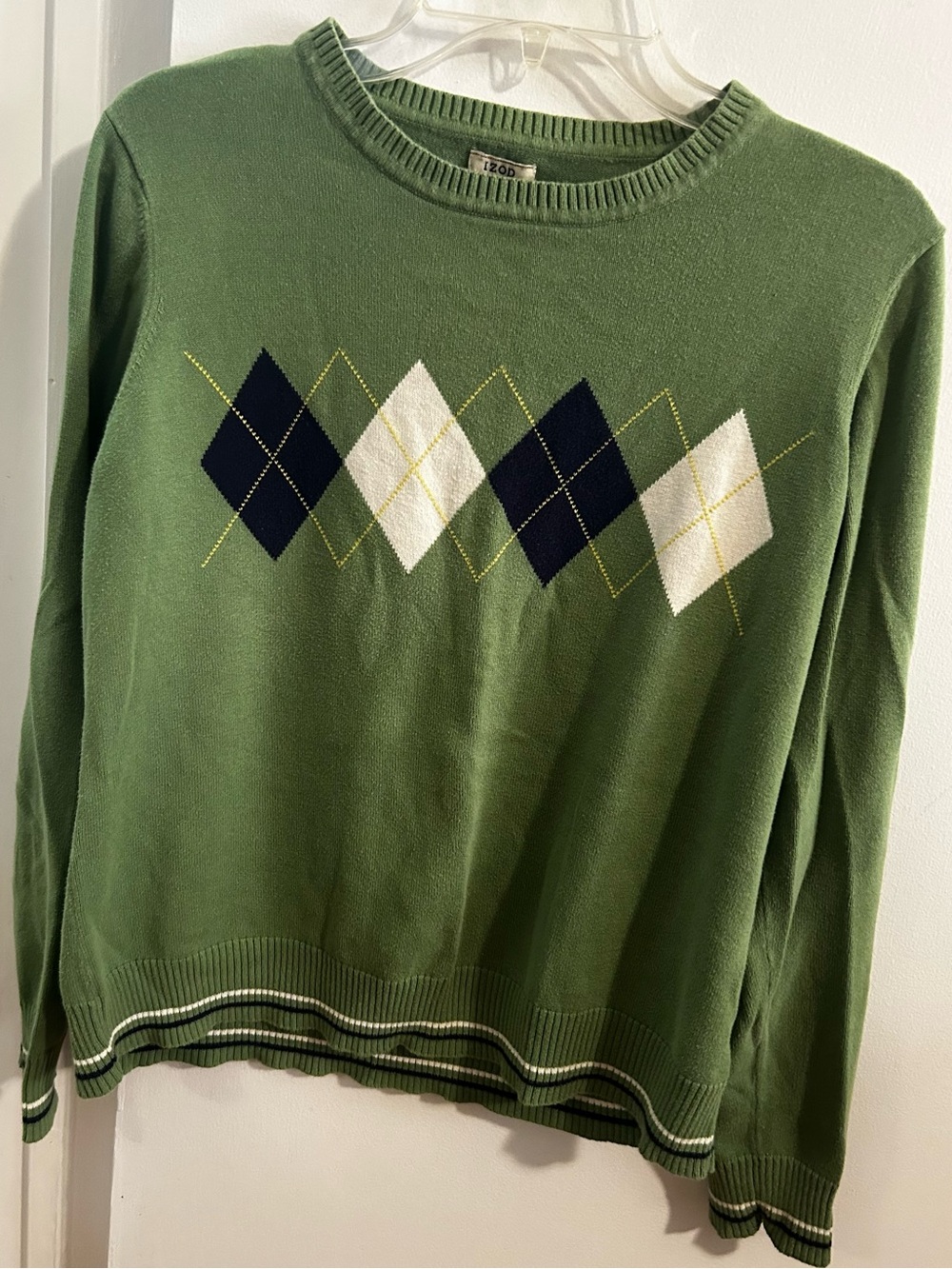 Izod Green Argyle Crewneck Sweater